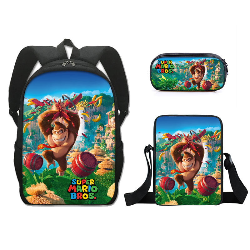 Super Mario Schoolbag Backpack Lunch Bag Pencil Case 3pcs Set Gift for Kids Students