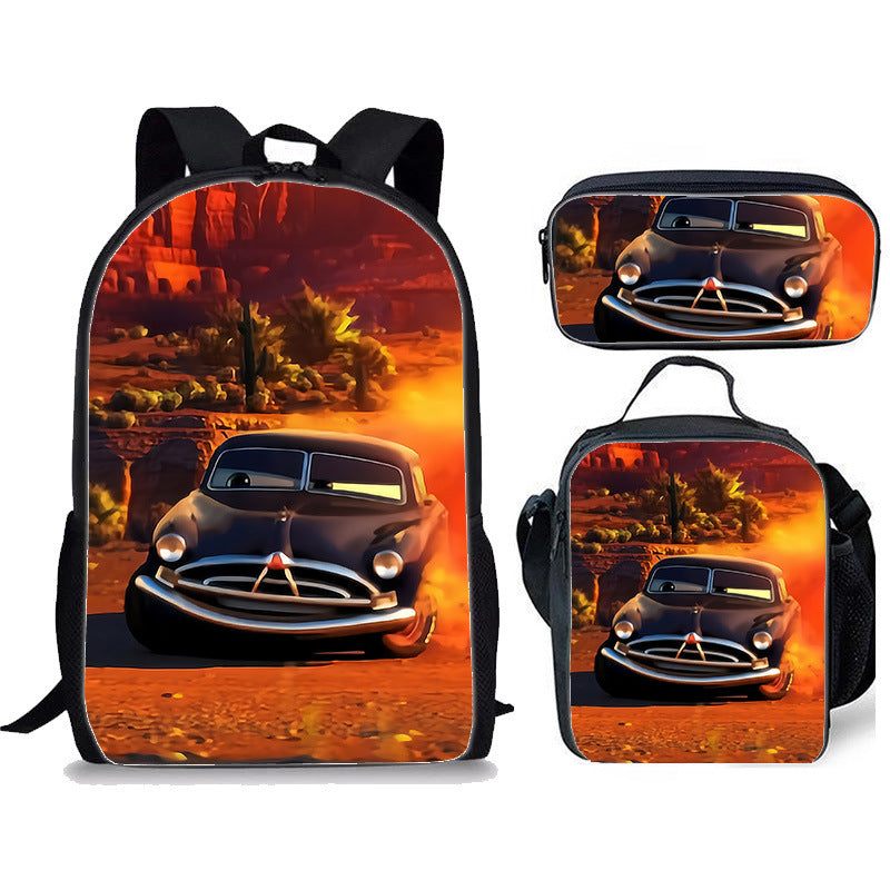 Cars Lightning Schoolbag Backpack Lunch Bag Pencil Case 3pcs Set Gift for Kids Students