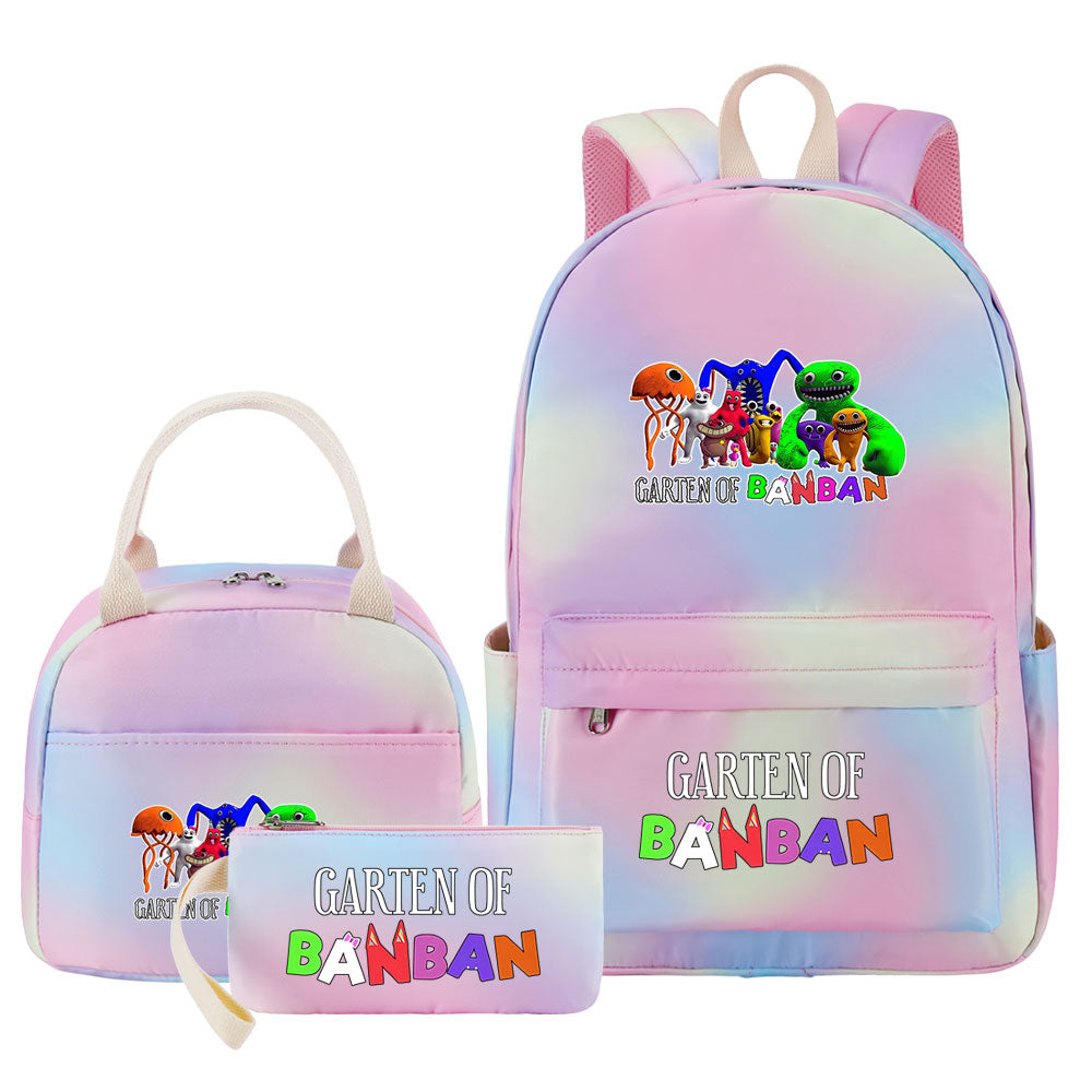 Garten of Banban Pink Starry Sky SchoolBag Backpack Lunch Box Bag Book Pencil Bags  3pcs Set