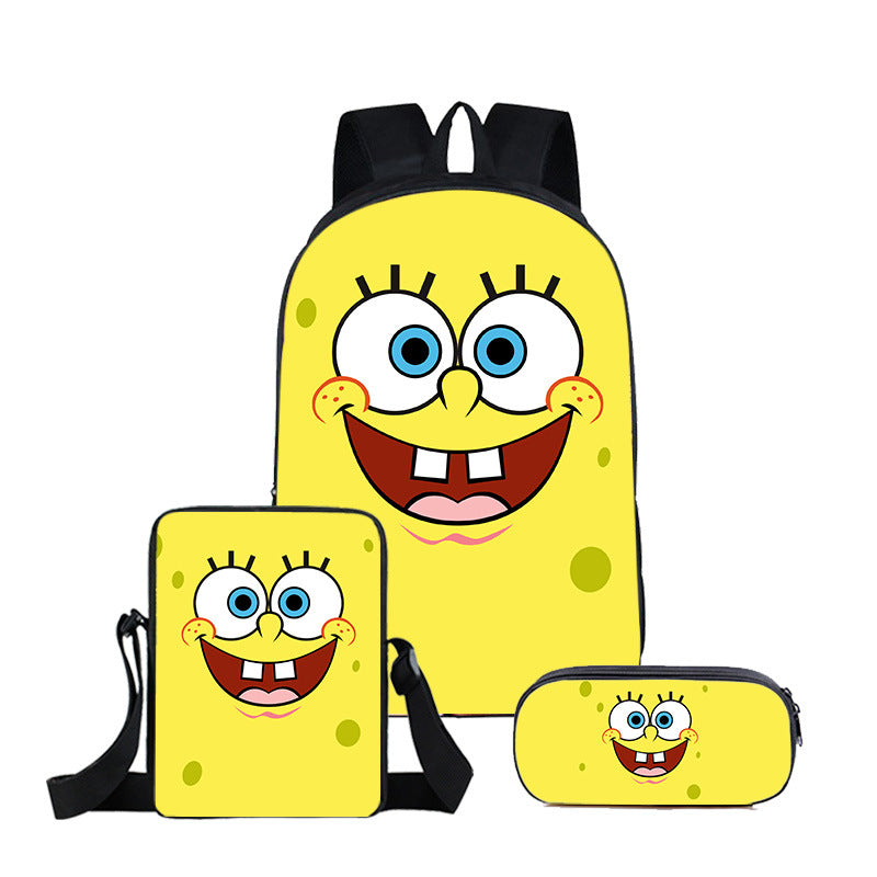 SpongeBob SquarePants Schoolbag Backpack Lunch Bag Pencil Case 3pcs Set Gift for Kids Students