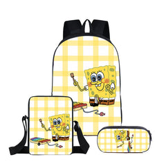 SpongeBob SquarePants Schoolbag Backpack Lunch Bag Pencil Case 3pcs Set Gift for Kids Students