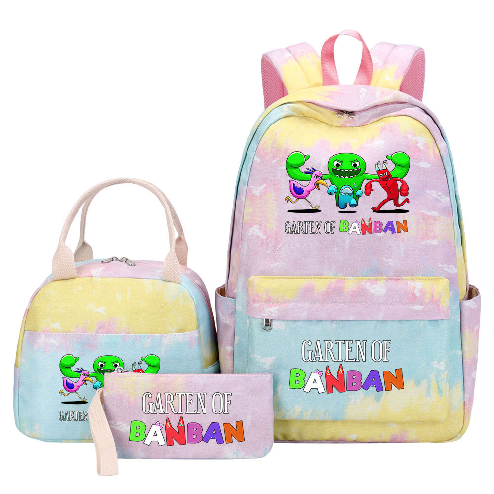 Garten of Banban Pink Starry Sky SchoolBag Backpack Lunch Box Bag Book Pencil Bags  3pcs Set