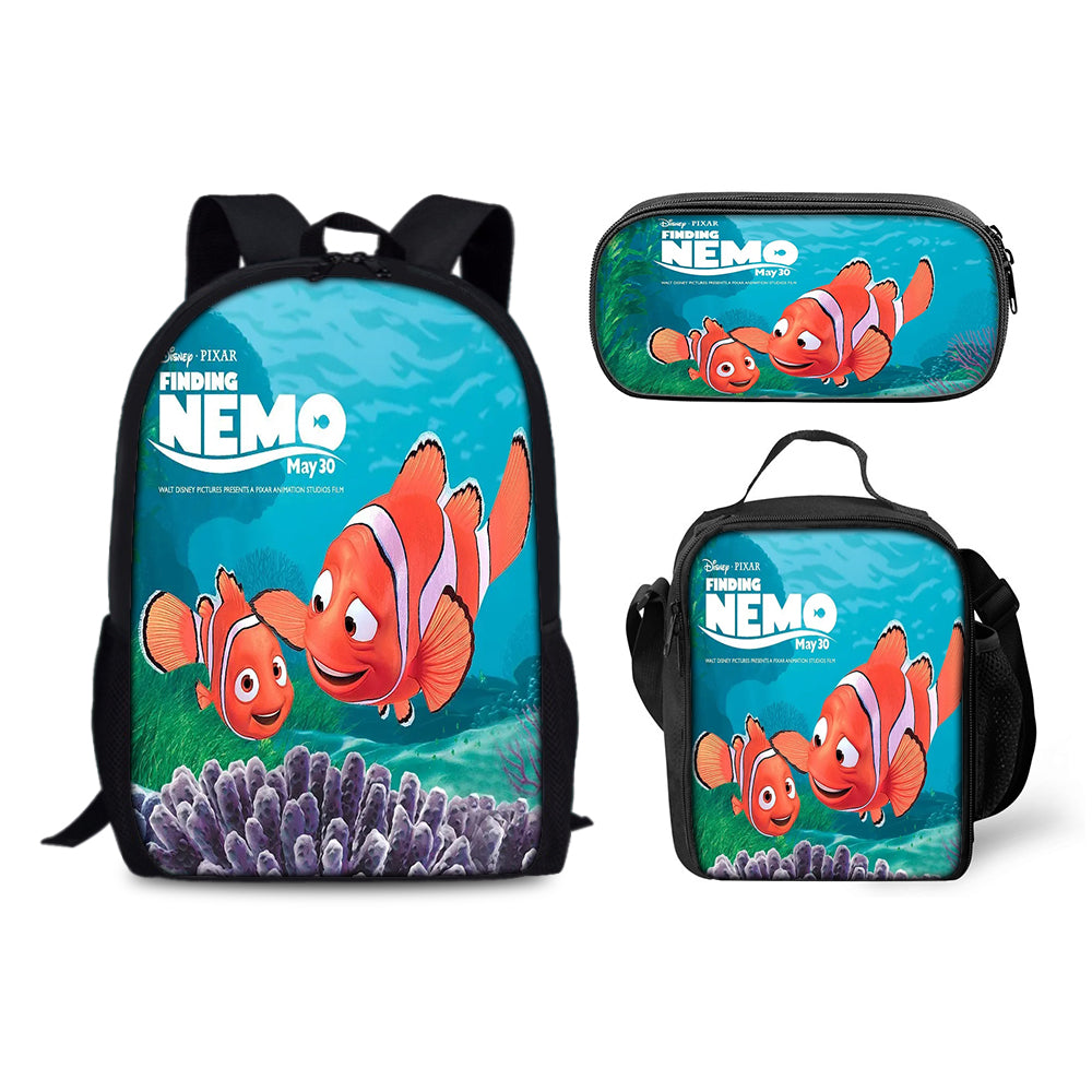 Finding Nemo Schoolbag Backpack Lunch Bag Pencil Case 3pcs Set Gift for Kids Students