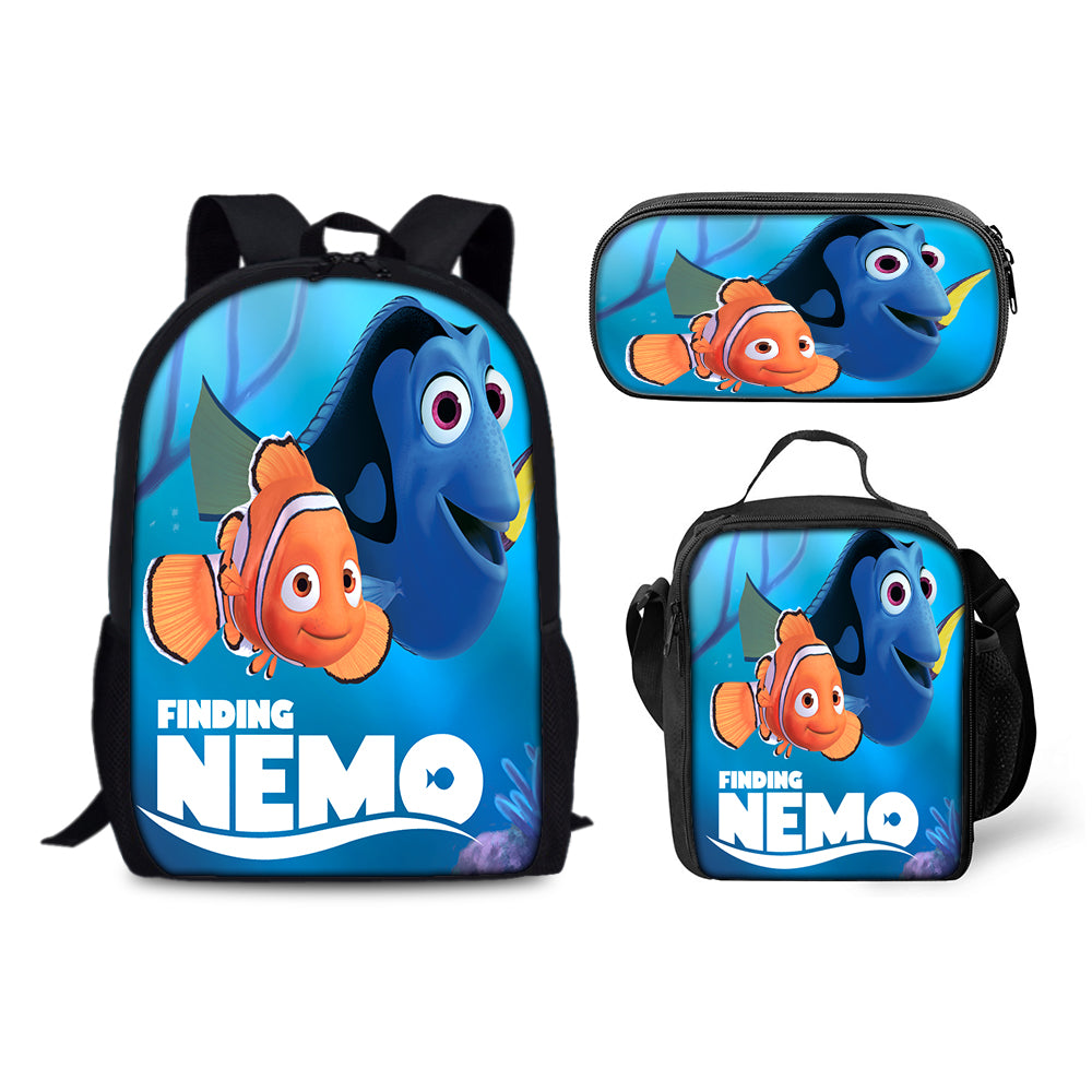 Finding Nemo Schoolbag Backpack Lunch Bag Pencil Case 3pcs Set Gift for Kids Students