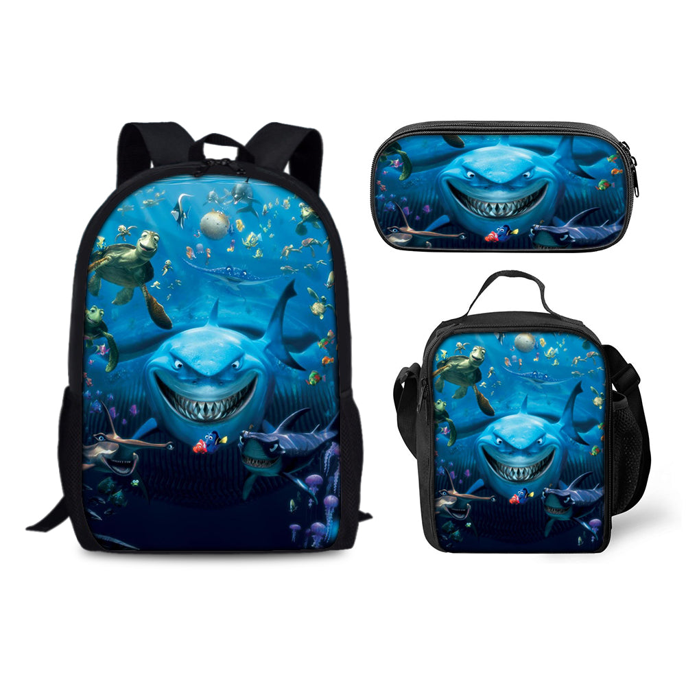 Finding Nemo Schoolbag Backpack Lunch Bag Pencil Case 3pcs Set Gift for Kids Students