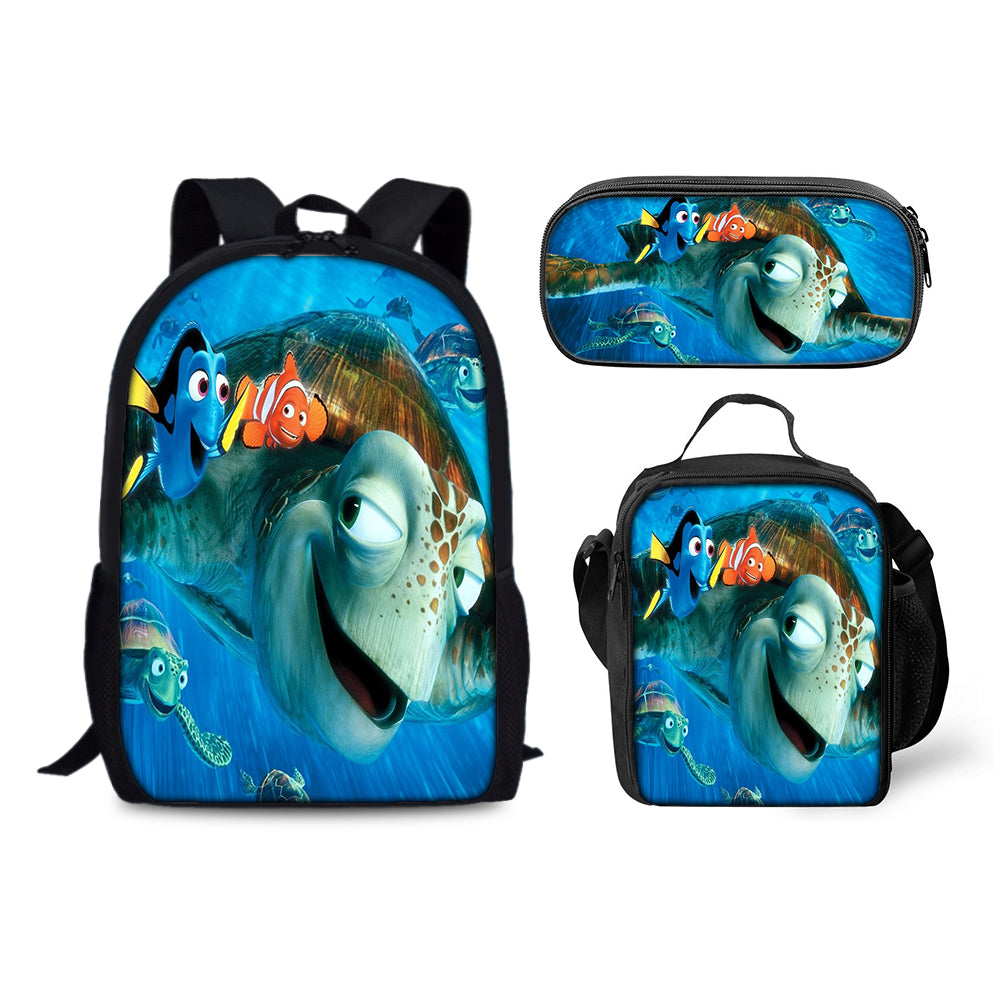 Finding Nemo Schoolbag Backpack Lunch Bag Pencil Case 3pcs Set Gift for Kids Students