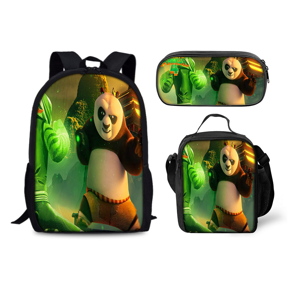 Kung Fu Panda Schoolbag Backpack Lunch Bag Pencil Case 3pcs Set Gift for Kids Students