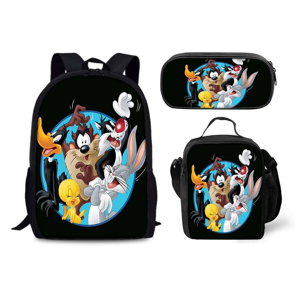 Bugs Bunny Schoolbag Backpack Lunch Bag Pencil Case 3pcs Set Gift for Kids Students