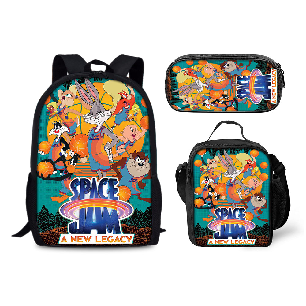 Bugs Bunny Schoolbag Backpack Lunch Bag Pencil Case 3pcs Set Gift for Kids Students