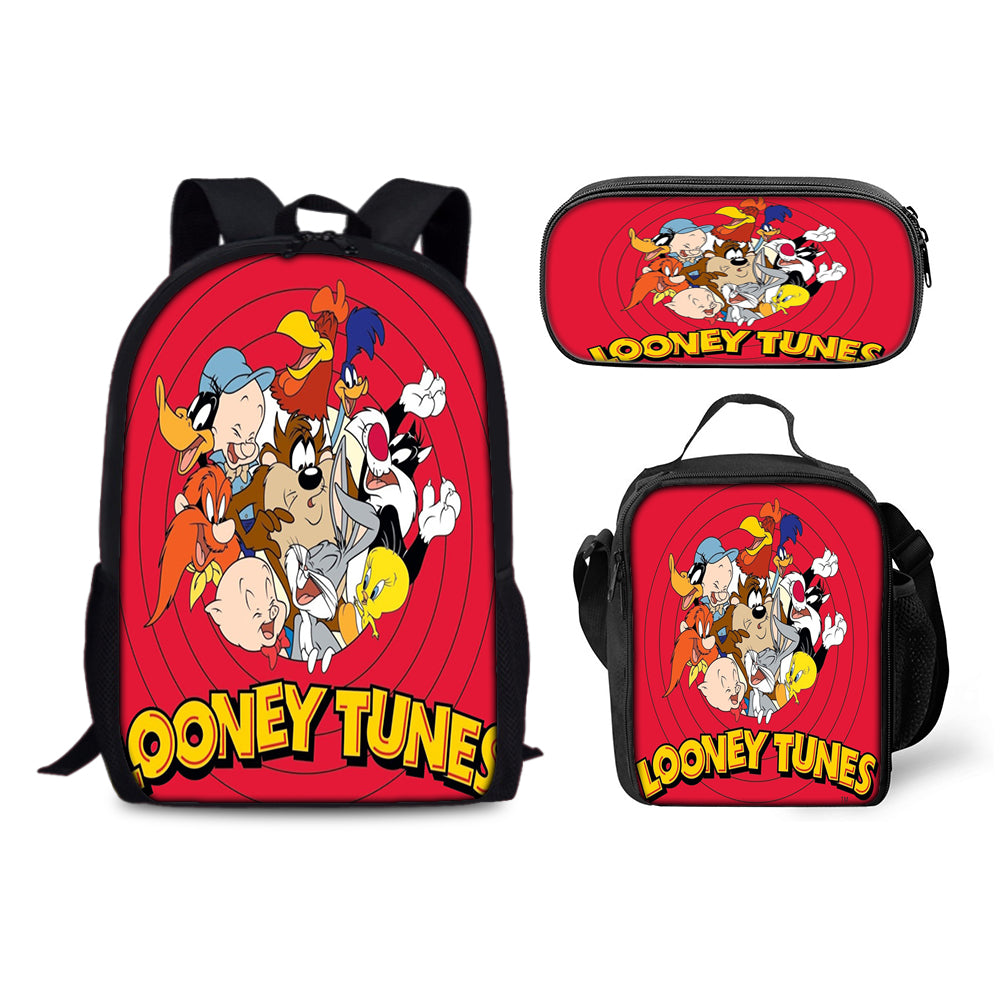 Bugs Bunny Schoolbag Backpack Lunch Bag Pencil Case 3pcs Set Gift for Kids Students