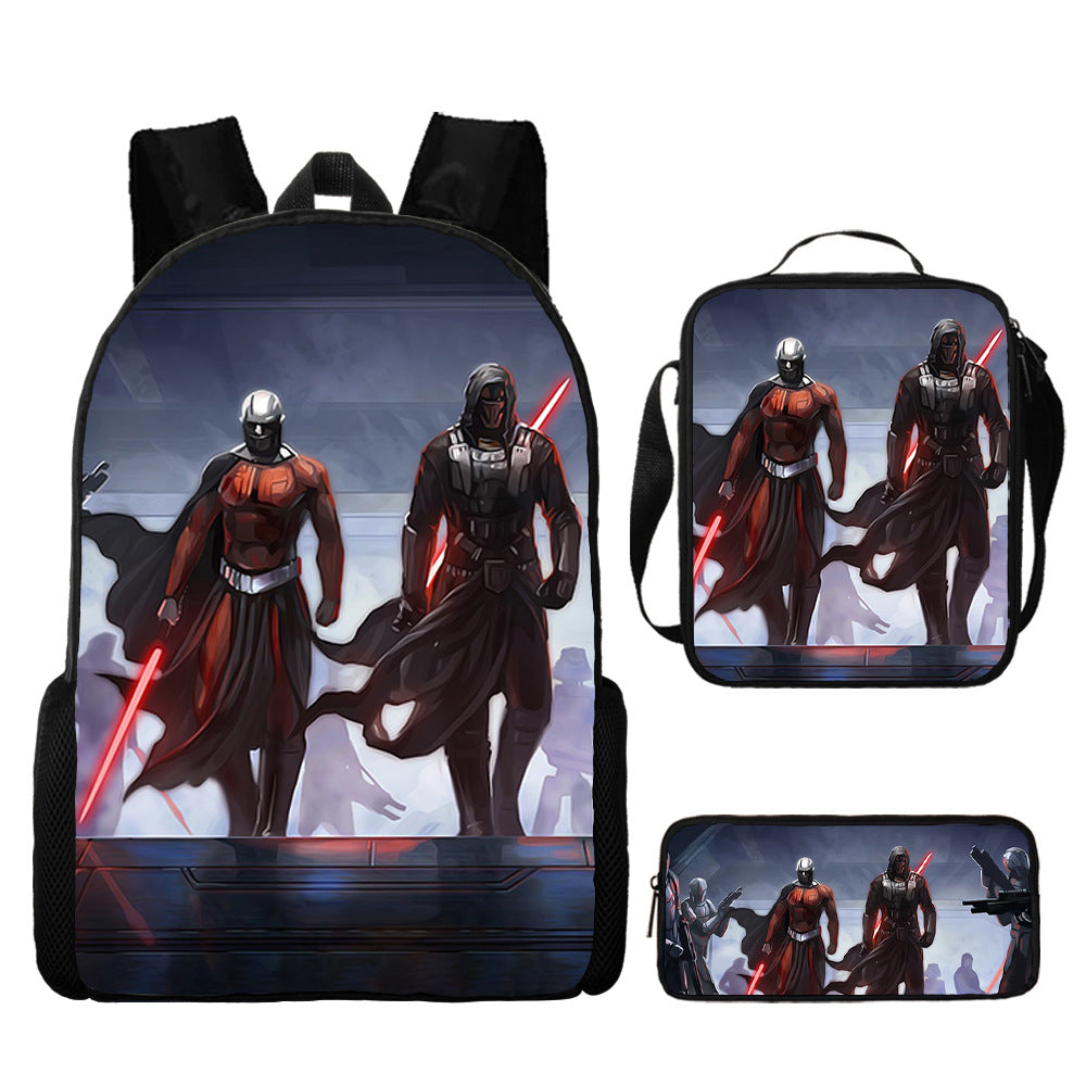 Mandalorian Schoolbag Backpack Lunch Bag Pencil Case 3pcs Set Gift for Kids Students