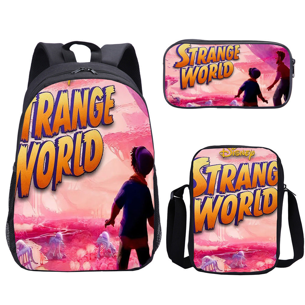 Strange World Schoolbag Backpack Lunch Bag Pencil Case 3pcs Set Gift for Kids Students