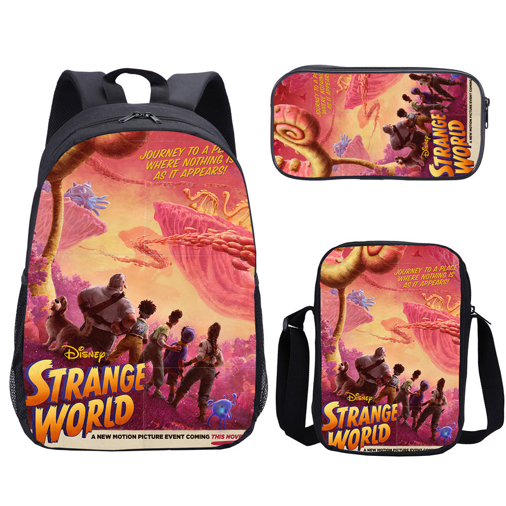 Strange World Schoolbag Backpack Lunch Bag Pencil Case 3pcs Set Gift for Kids Students