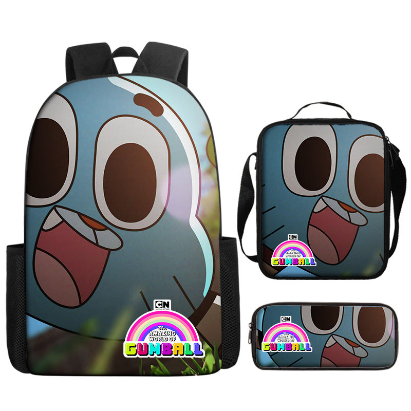 The Amazing World of Gumball Backpack Lunch Bag Pencil Case 3pcs Set Gift for Kids Students