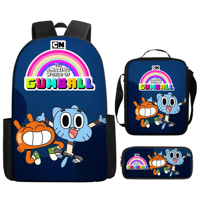 The Amazing World of Gumball Backpack Lunch Bag Pencil Case 3pcs Set Gift for Kids Students