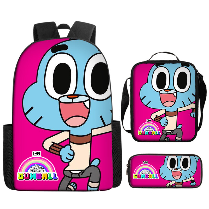 The Amazing World of Gumball Backpack Lunch Bag Pencil Case 3pcs Set Gift for Kids Students