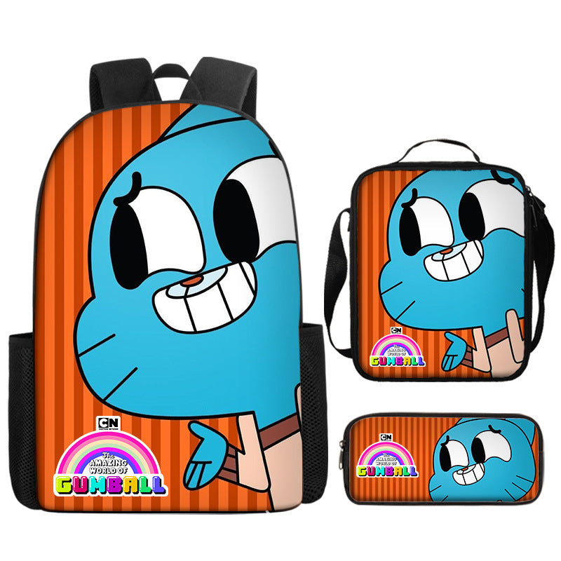 The Amazing World of Gumball Backpack Lunch Bag Pencil Case 3pcs Set Gift for Kids Students