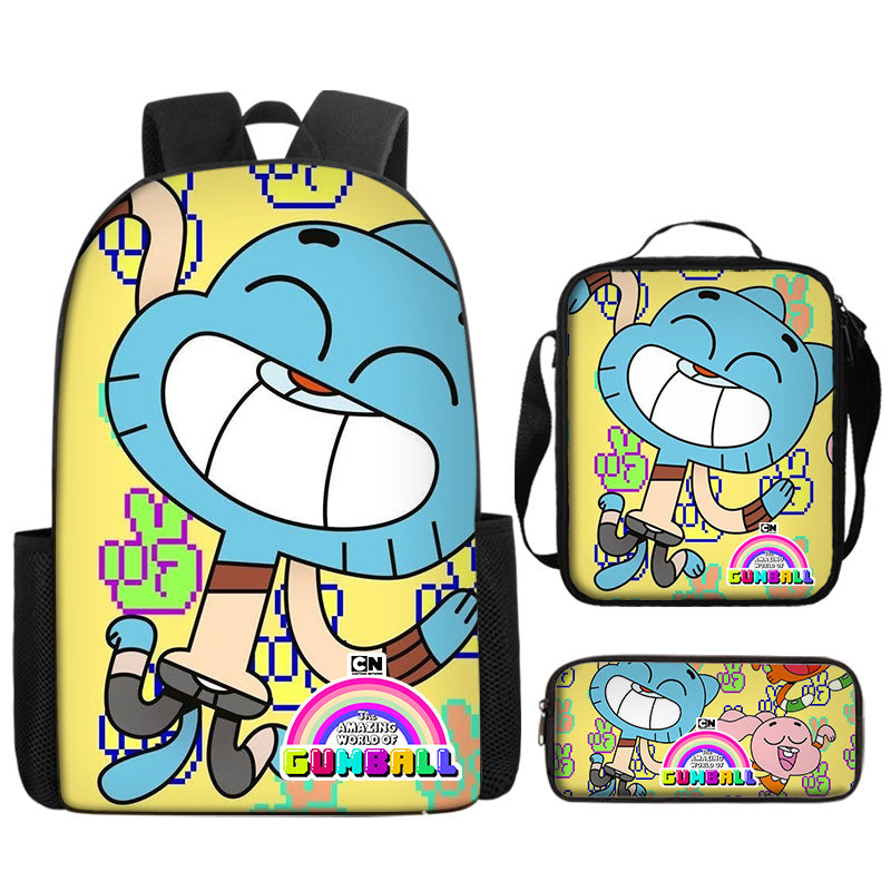 The Amazing World of Gumball Backpack Lunch Bag Pencil Case 3pcs Set Gift for Kids Students