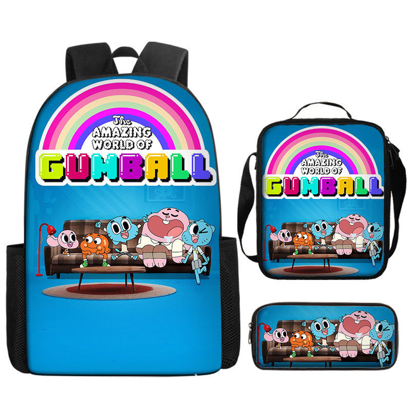 The Amazing World of Gumball Backpack Lunch Bag Pencil Case 3pcs Set Gift for Kids Students