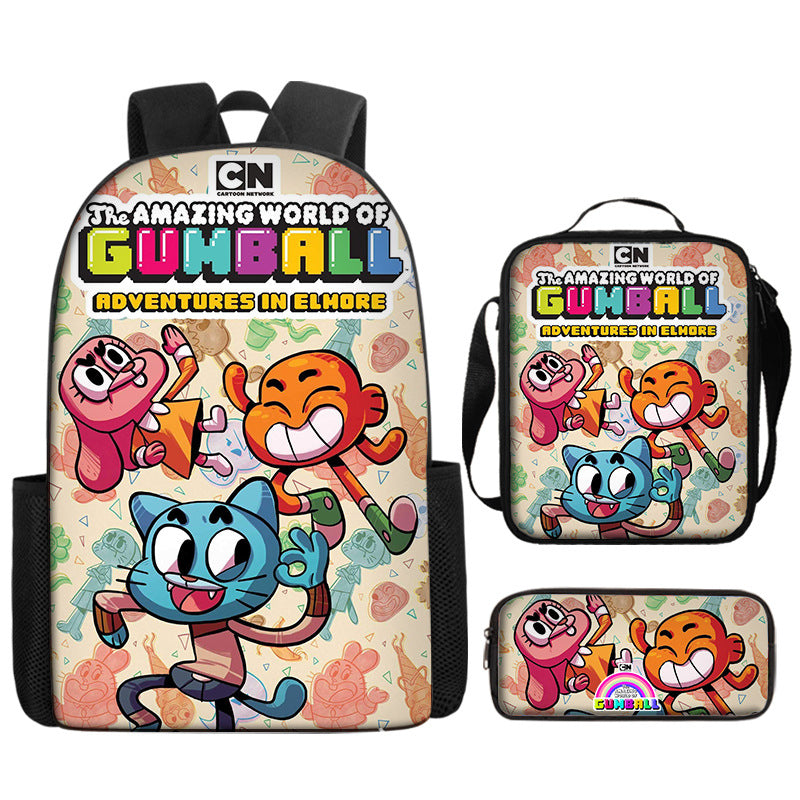 The Amazing World of Gumball Backpack Lunch Bag Pencil Case 3pcs Set Gift for Kids Students