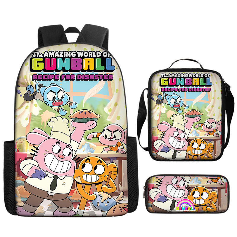 The Amazing World of Gumball Backpack Lunch Bag Pencil Case 3pcs Set Gift for Kids Students