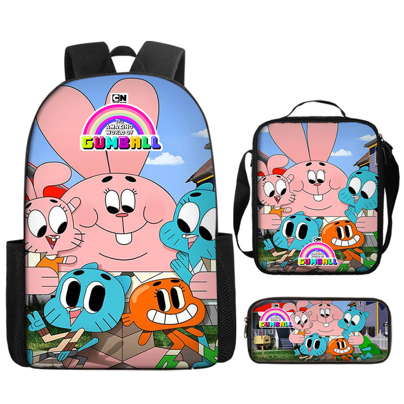 The Amazing World of Gumball Backpack Lunch Bag Pencil Case 3pcs Set Gift for Kids Students