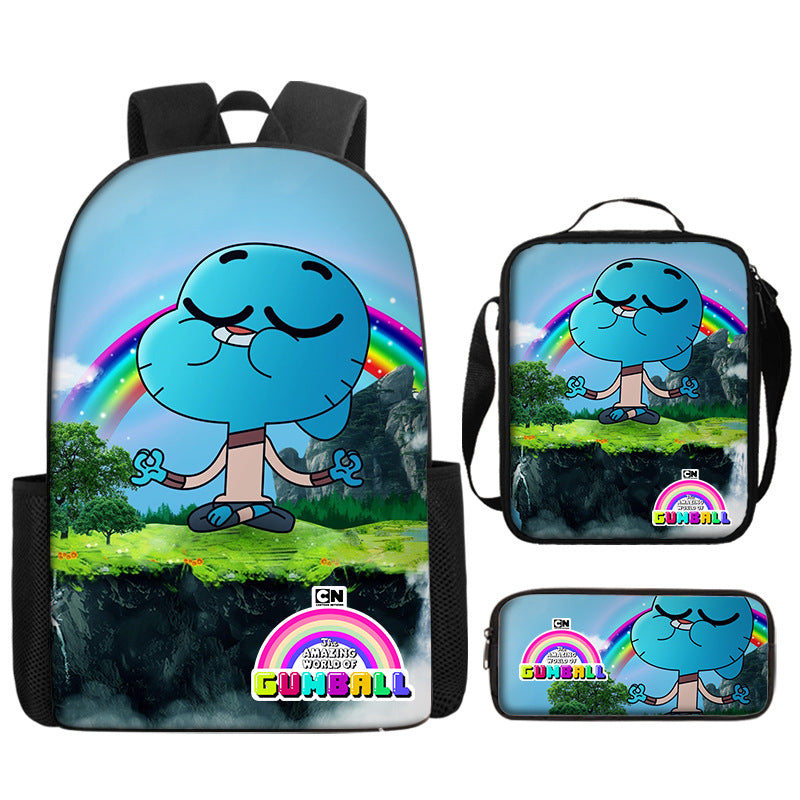 The Amazing World of Gumball Backpack Lunch Bag Pencil Case 3pcs Set Gift for Kids Students