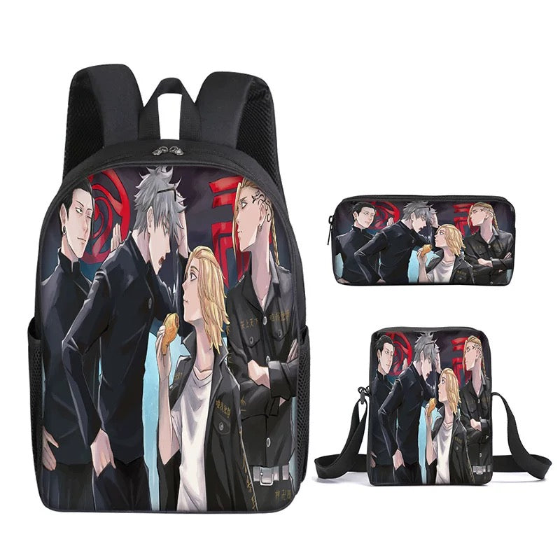 Tokyo Revengers Schoolbag Backpack Lunch Bag Pencil Case Set Gift for Kids Students