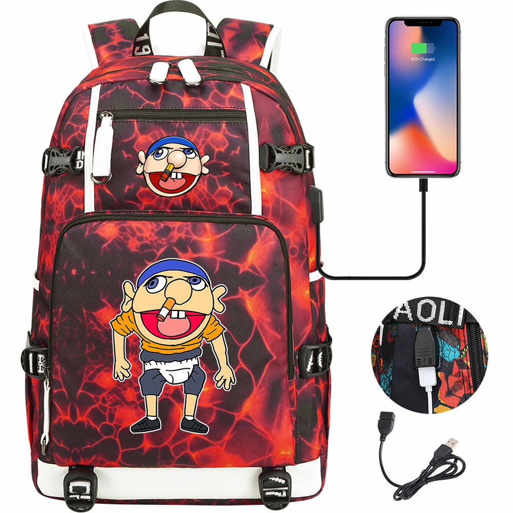 Jeffy USB Charging Backpack School NoteBook Laptop Travel Bags