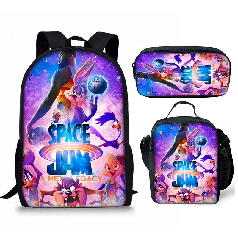 Space Jam A New Legacy Schoolbag Backpack Lunch Bag Pencil Case Set Gift for Kids Students