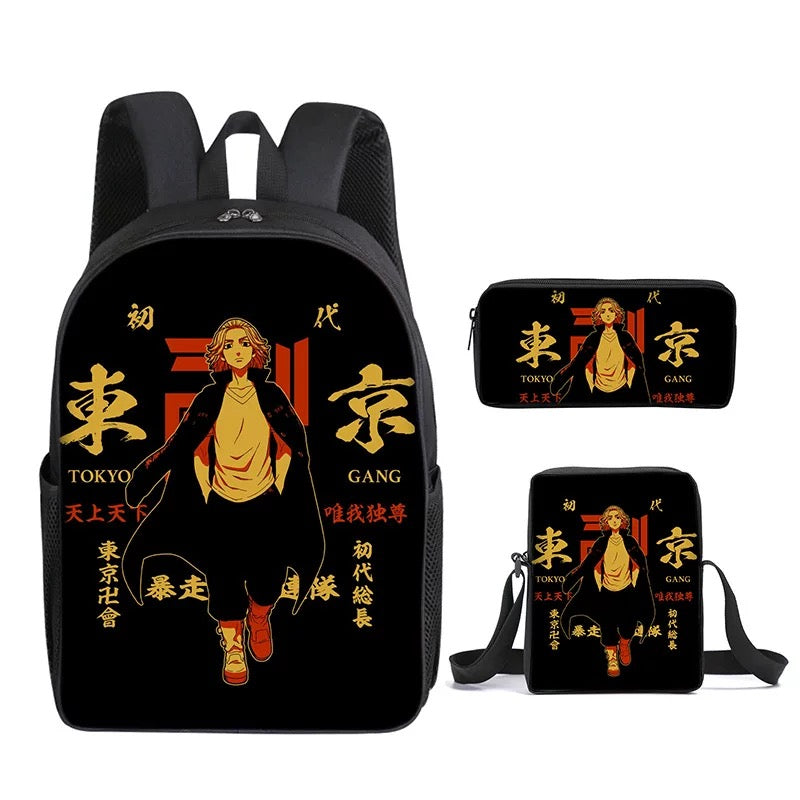 Tokyo Revengers Schoolbag Backpack Lunch Bag Pencil Case Set Gift for Kids Students