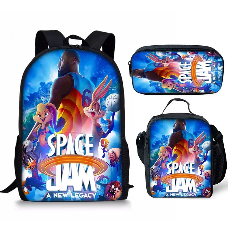 Space Jam A New Legacy Schoolbag Backpack Lunch Bag Pencil Case Set Gift for Kids Students