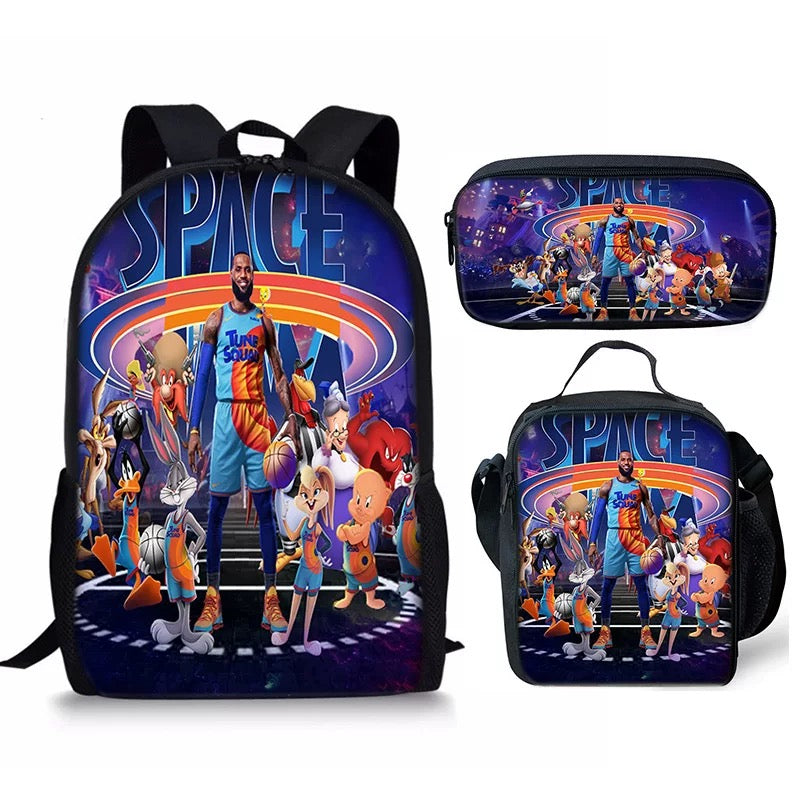 Space Jam A New Legacy Schoolbag Backpack Lunch Bag Pencil Case Set Gift for Kids Students