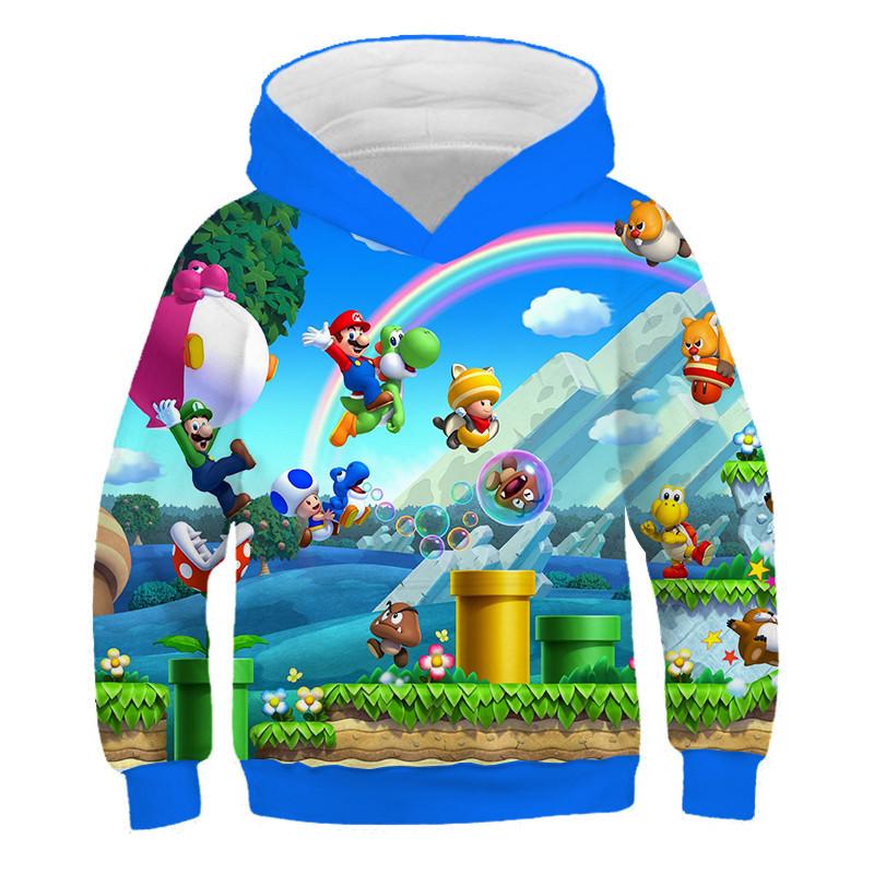 Super Mario #1 3D Printed Casual Hoodie Sweatshirt Sweater Unisex Hoody Coat for Kids