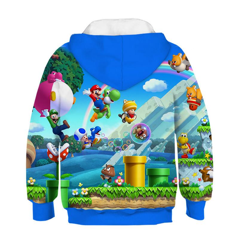 Super Mario #1 3D Printed Casual Hoodie Sweatshirt Sweater Unisex Hoody Coat for Kids