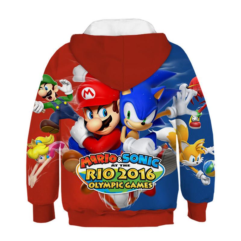 Super Mario #1 3D Printed Casual Hoodie Sweatshirt Sweater Unisex Hoody Coat for Kids