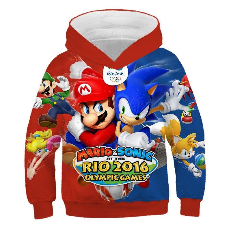 Super Mario #1 3D Printed Casual Hoodie Sweatshirt Sweater Unisex Hoody Coat for Kids