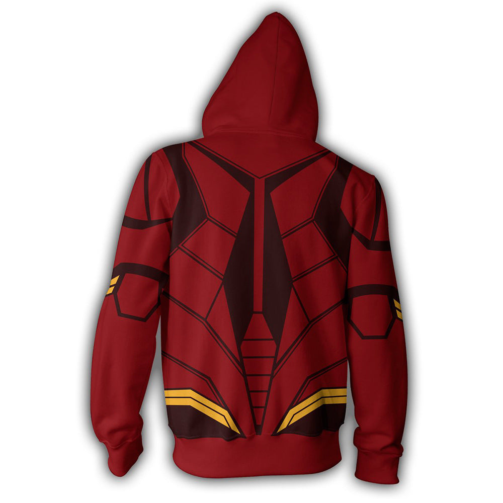 The Flash Barry Allen Superhero Cosplay Hoodie Sweatshirt Sweater Unisex Zipper Jacket Coat