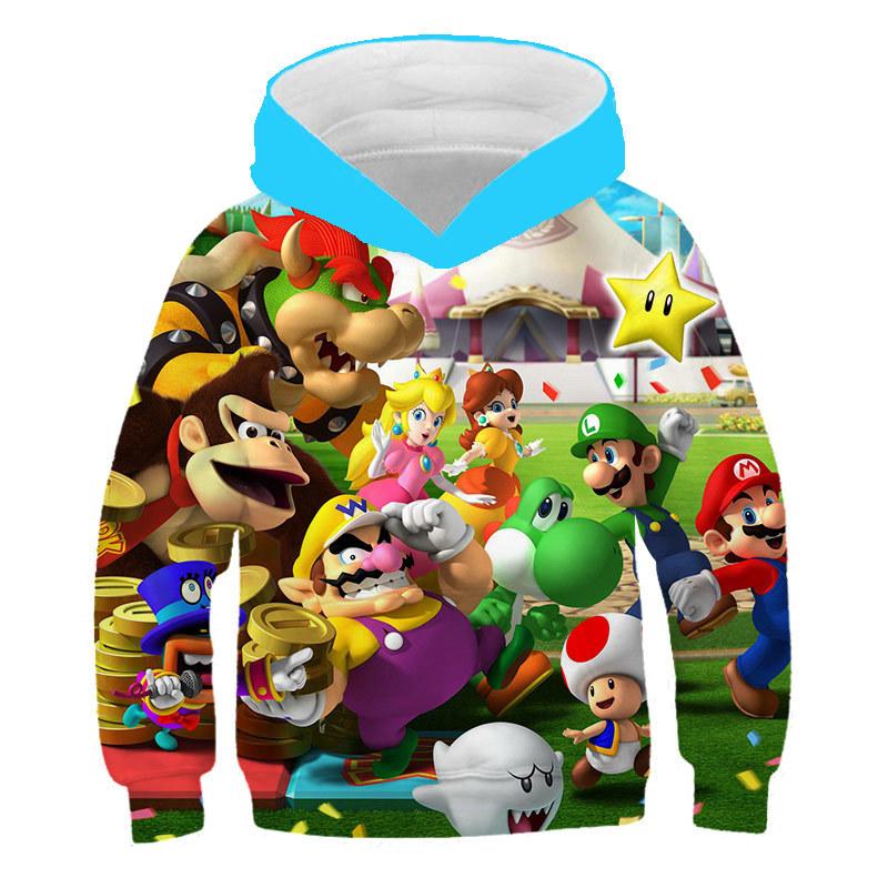 Super Mario #1 3D Printed Casual Hoodie Sweatshirt Sweater Unisex Hoody Coat for Kids