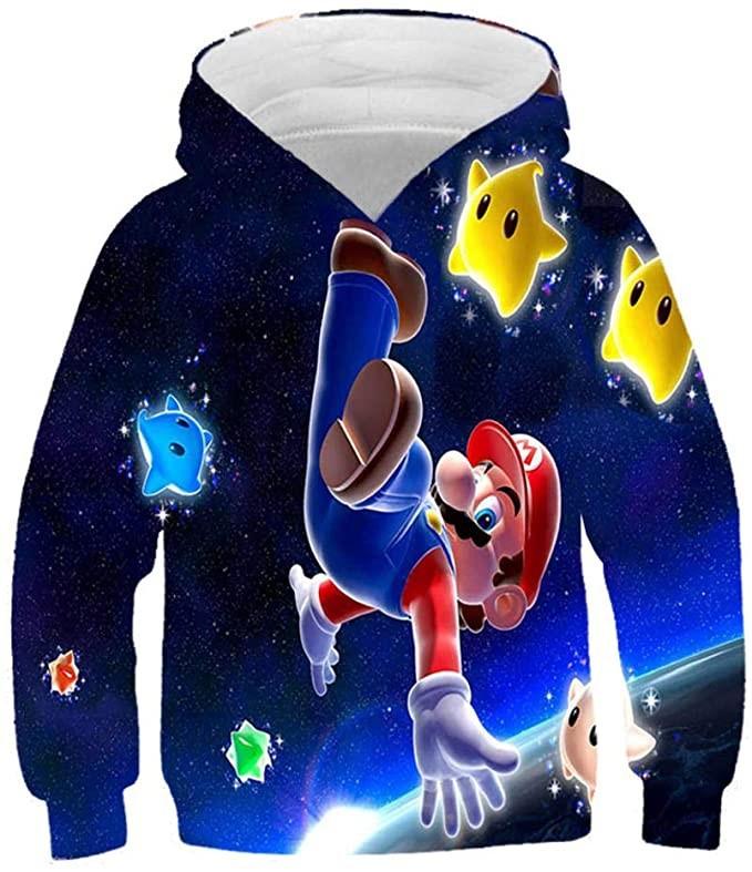 Super Mario #1 3D Printed Casual Hoodie Sweatshirt Sweater Unisex Hoody Coat for Kids