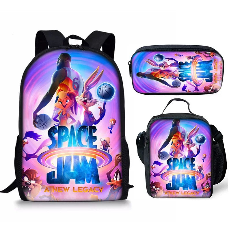 Space Jam A New Legacy Schoolbag Backpack Lunch Bag Pencil Case Set Gift for Kids Students