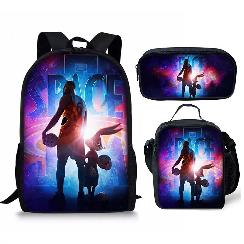 Space Jam A New Legacy Schoolbag Backpack Lunch Bag Pencil Case Set Gift for Kids Students