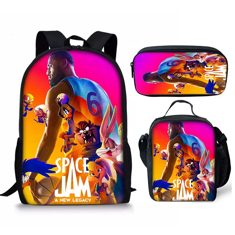 Space Jam A New Legacy Schoolbag Backpack Lunch Bag Pencil Case Set Gift for Kids Students