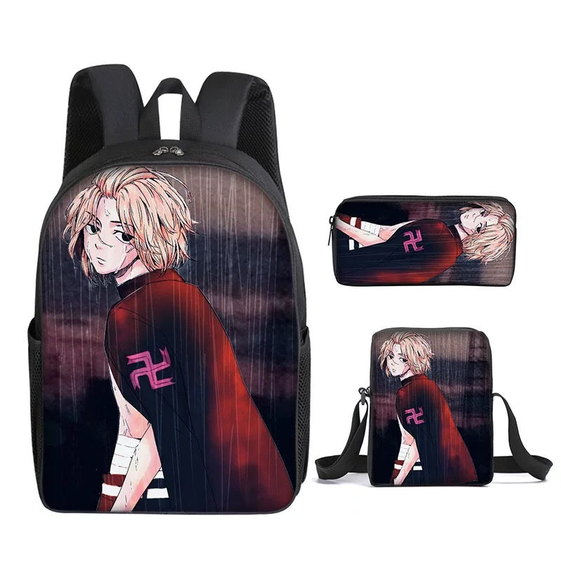 Tokyo Revengers Schoolbag Backpack Lunch Bag Pencil Case Set Gift for Kids Students