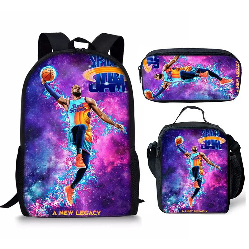 Space Jam A New Legacy Schoolbag Backpack Lunch Bag Pencil Case Set Gift for Kids Students