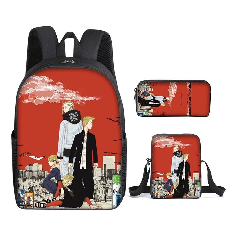 Tokyo Revengers Schoolbag Backpack Lunch Bag Pencil Case Set Gift for Kids Students