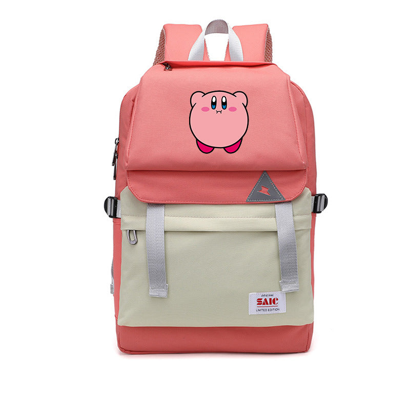 Kirby Shool Bag Backpack USB Charging Students Notebook Bag Water Proof