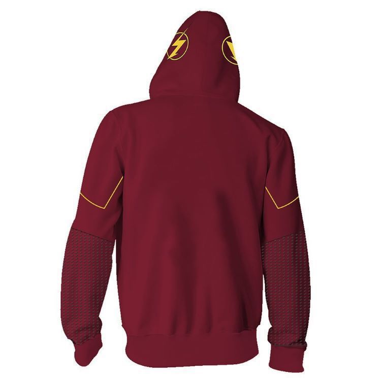 The Flash Barry Allen Superhero Cosplay Hoodie Sweatshirt Sweater Unisex Zipper Jacket Coat