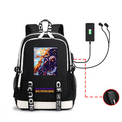 Fnaf Security Breach Sundrop Moondrop USB Charging Backpack School Note Book Laptop Travel Bags