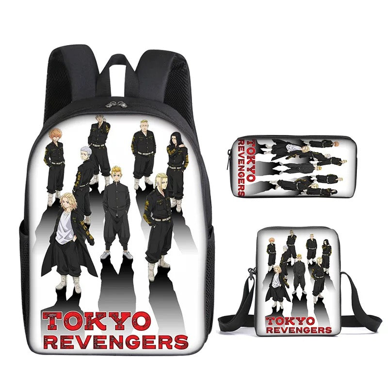 Tokyo Revengers Schoolbag Backpack Lunch Bag Pencil Case Set Gift for Kids Students